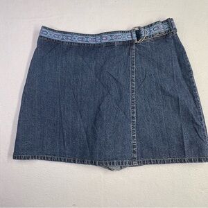 Sonoma - Blue Denim Mini Skort with Patterned Belt - Women’s - 16